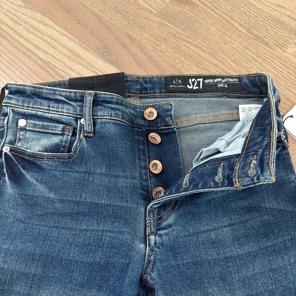 Armani Exchange Super Skinny Button Fly Jeans Size 26 - Picture 2 of 6